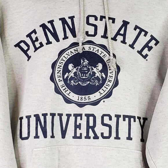 Vintage Y2K Penn State Mens Small S Champion Hoodie Sweatshirt Gray Big Logo - Picture 4 of 10
